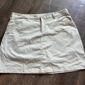 Eddie Bauer Travex Skort Womens 12 Tan Beige Hiking Outdoor Active Mini Skirt